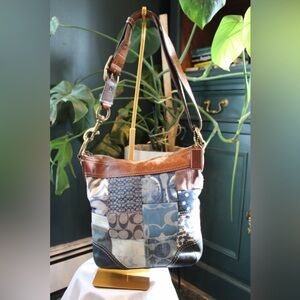 Coach Signature Denim Patchwork Crossbody